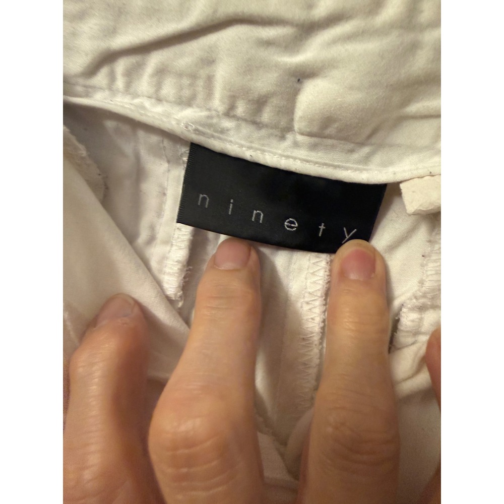 Ninety Womens White Bermuda Shorts Cotton Stretch Chino Knee Length Size 10 - Picture 4 of 7